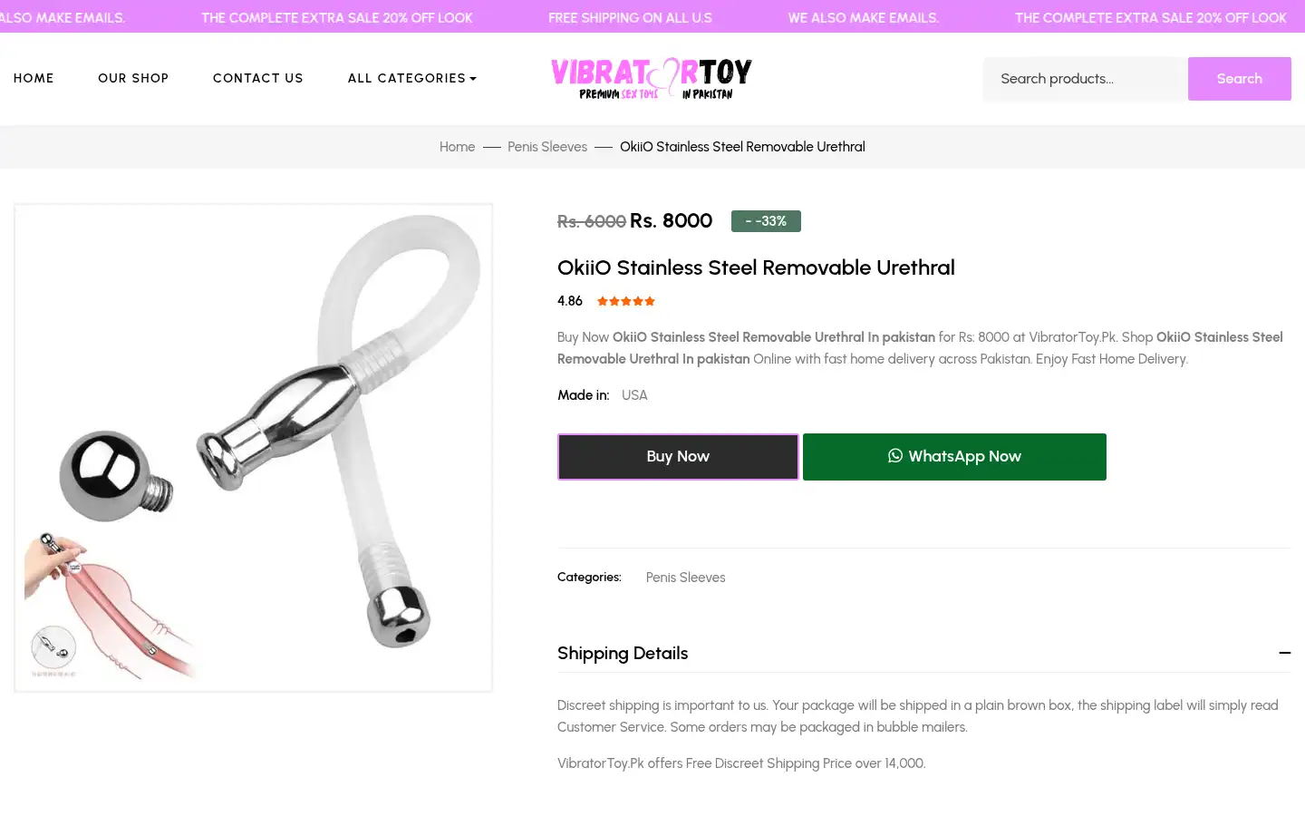 Screenshot of vibratortoy.pk