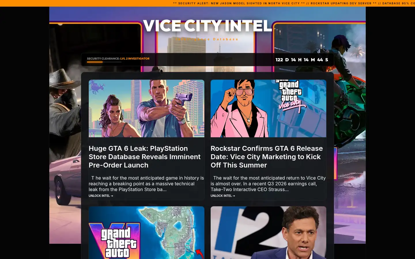 Screenshot of vicecityintel.com