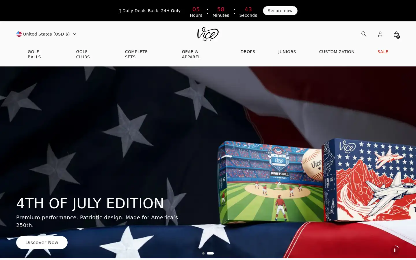Screenshot of vicegolf.com