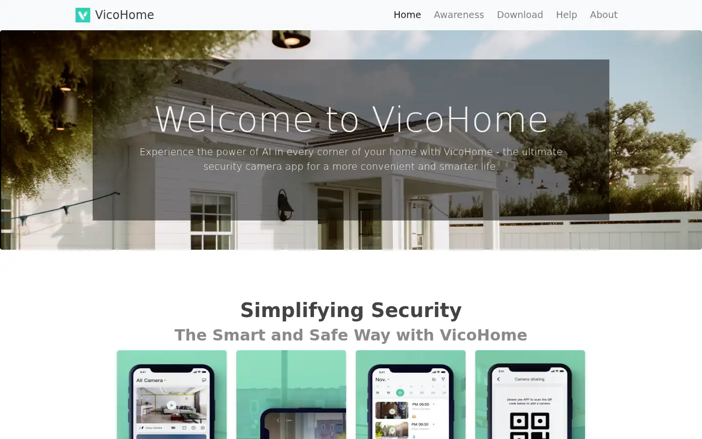Screenshot of vicohome.io