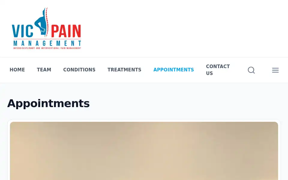 Screenshot of vicpainmanagement.com.au