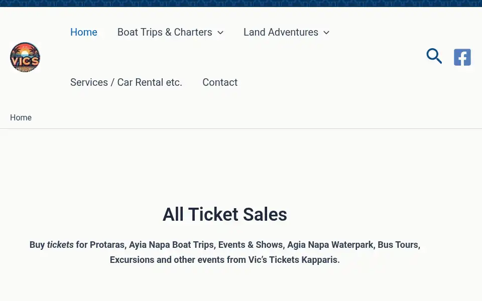 Screenshot of vicsticketskapparis.com