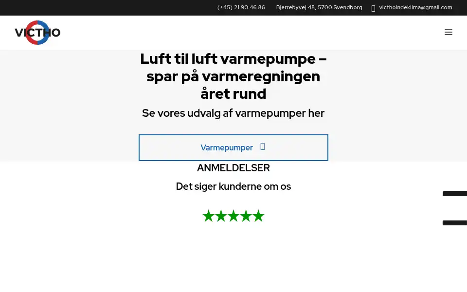 Screenshot of victho.dk