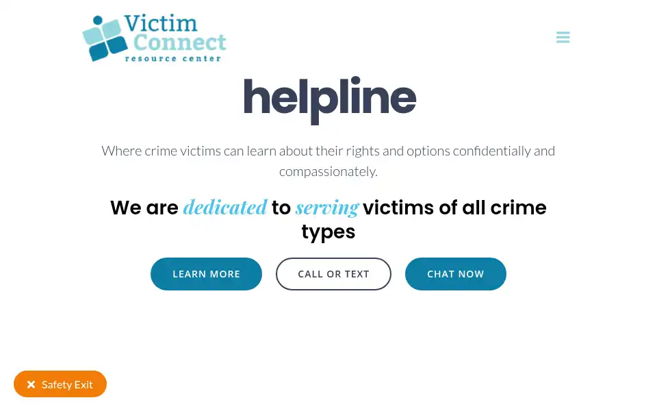 Screenshot of victimconnect.org