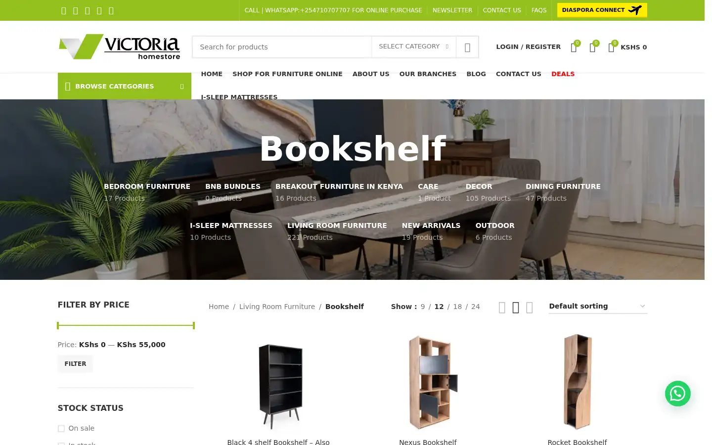 Screenshot of victoriahomestore.co.ke