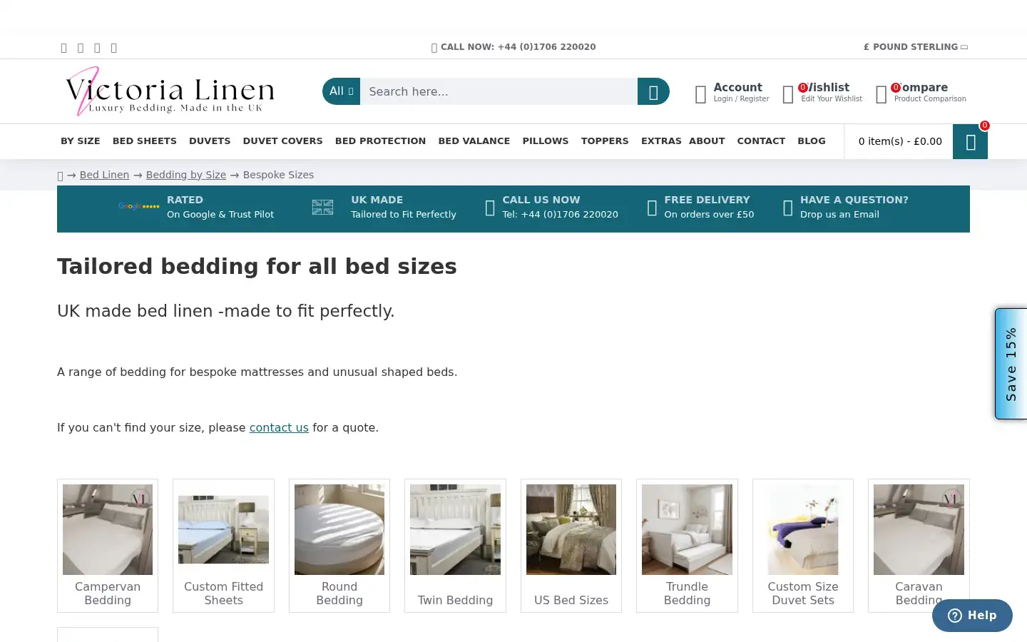Screenshot of victorialinen.co.uk