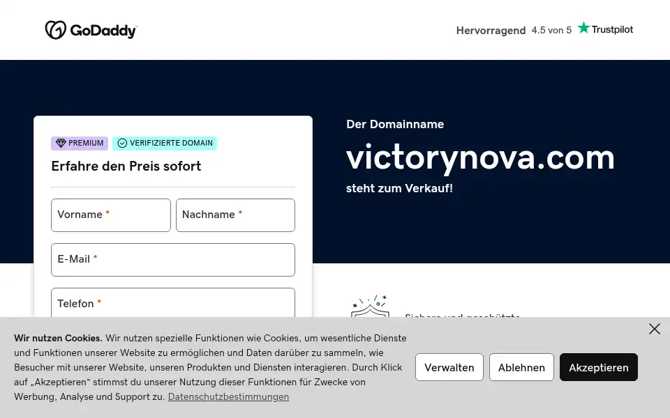 Screenshot of victorynova.com