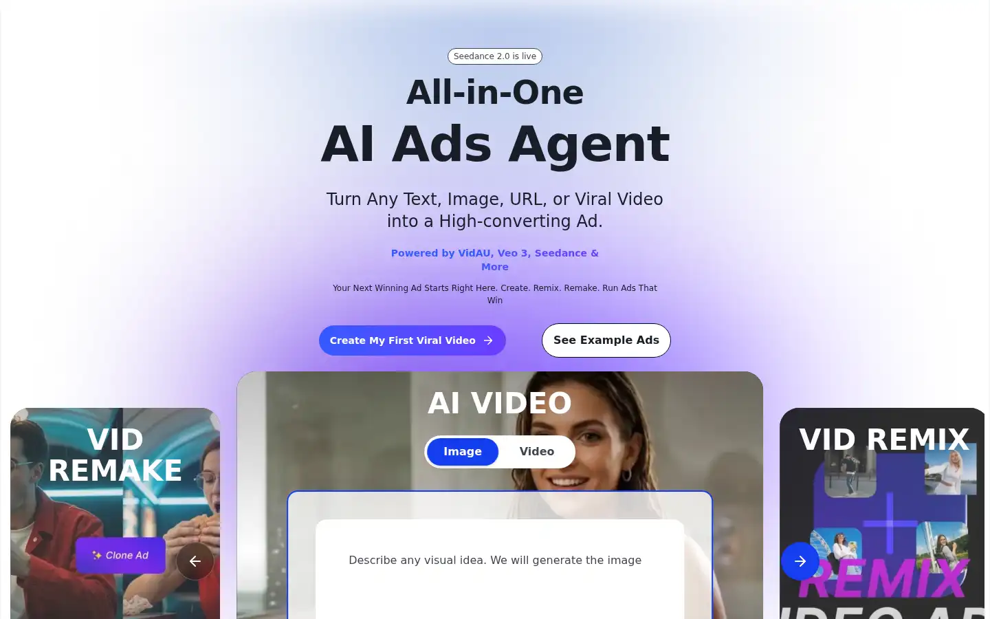 Screenshot of vidau.ai