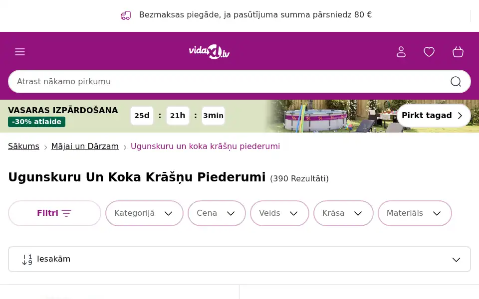 Screenshot of vidaxl.lv