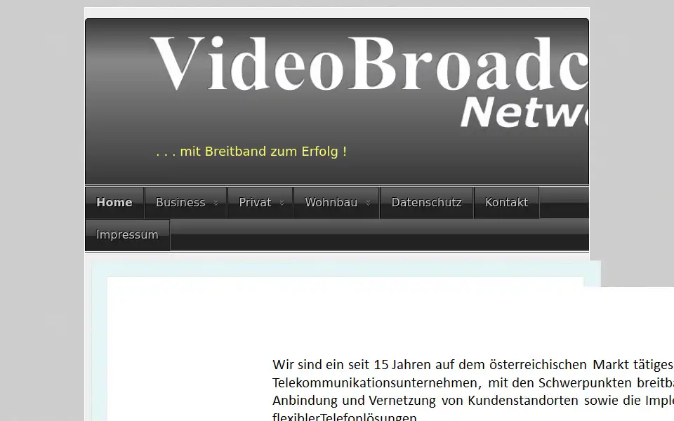 Screenshot of video-broadcast.at