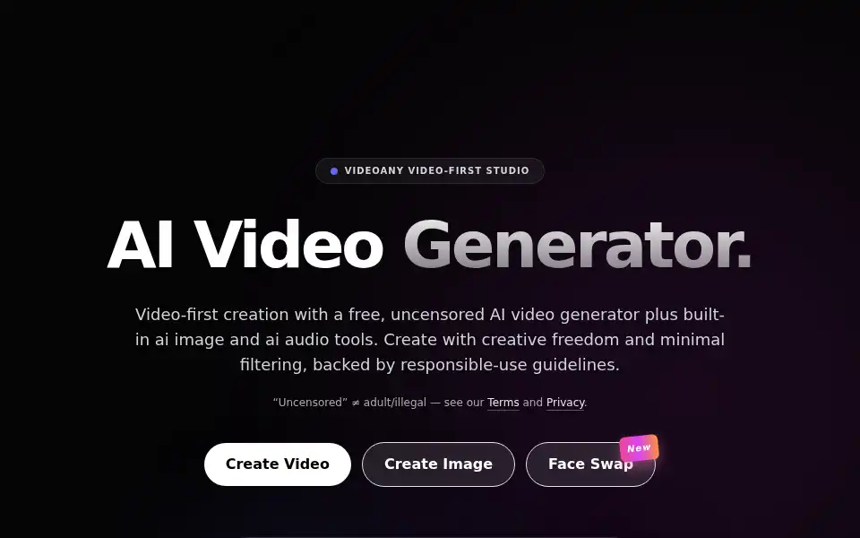 Screenshot of videoany.io