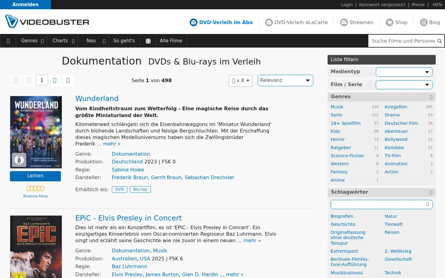 Screenshot of videobuster.de
