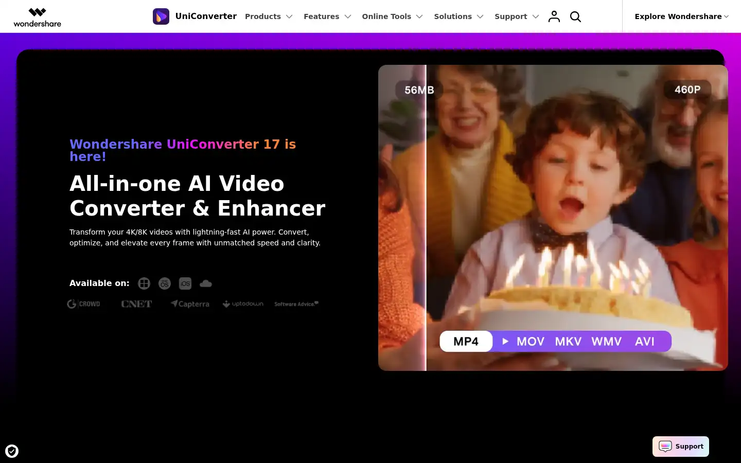 Screenshot of videoconverter.wondershare.com