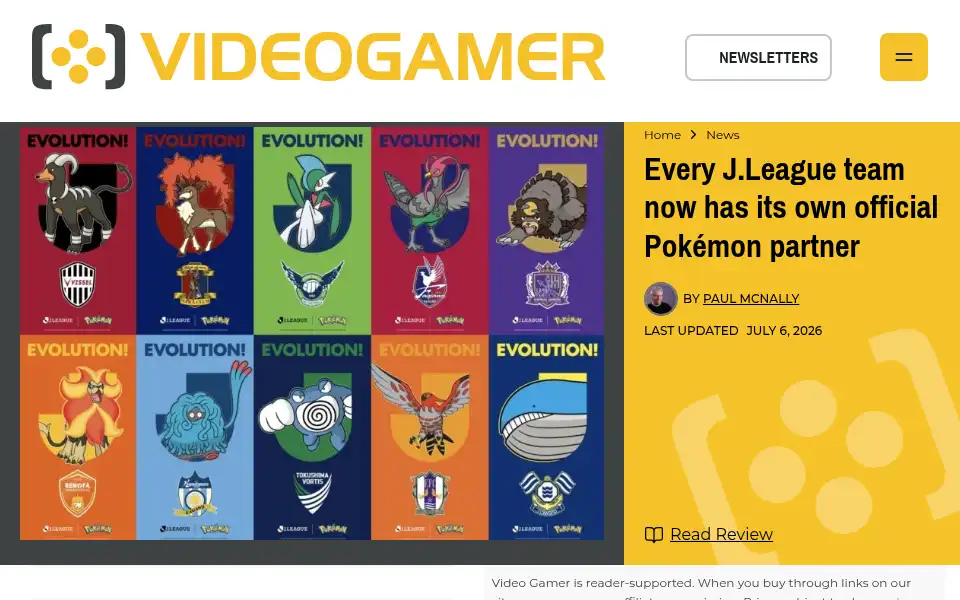 Screenshot of videogamer.com