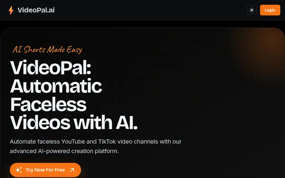 Screenshot of videopal.ai