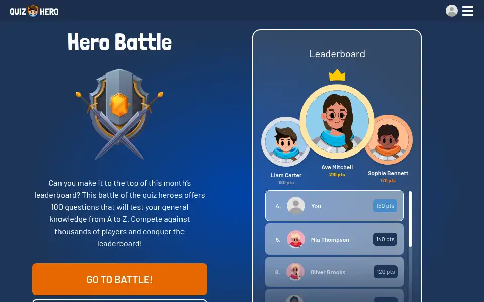 Screenshot of videoquizhero.com