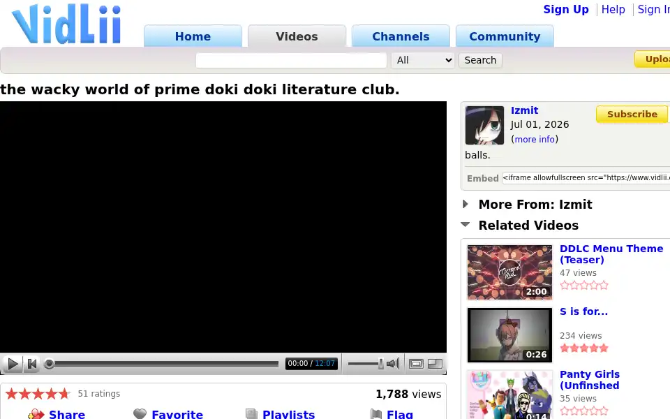 Screenshot of vidlii.com