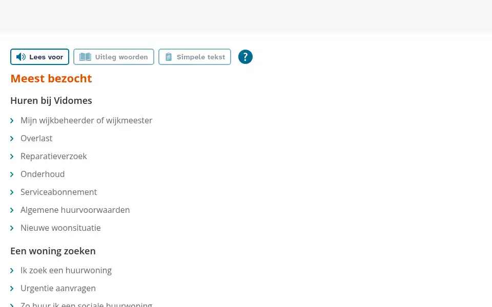 Screenshot of vidomes.nl