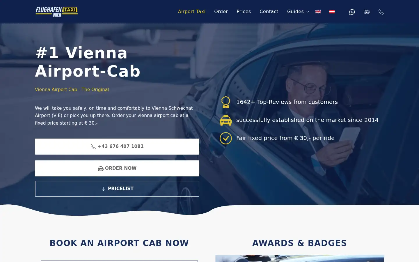 Screenshot of vienna-airport-cab.at