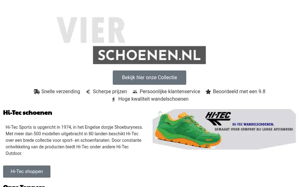 Screenshot of vierdaagseschoenen.nl