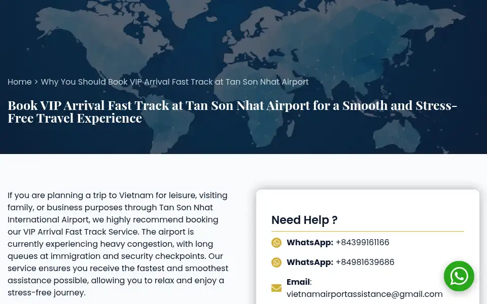 Screenshot of vietnamairportassistance.com