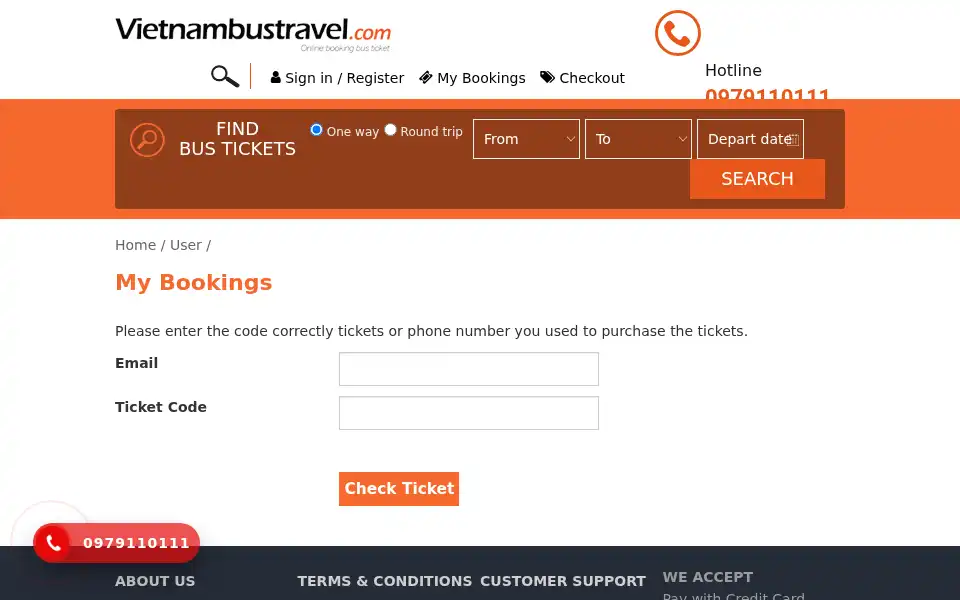 Screenshot of vietnambustravel.com