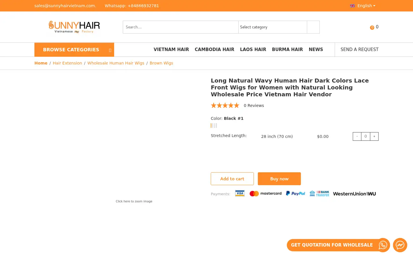 Screenshot of vietnamhairsuppliers.com