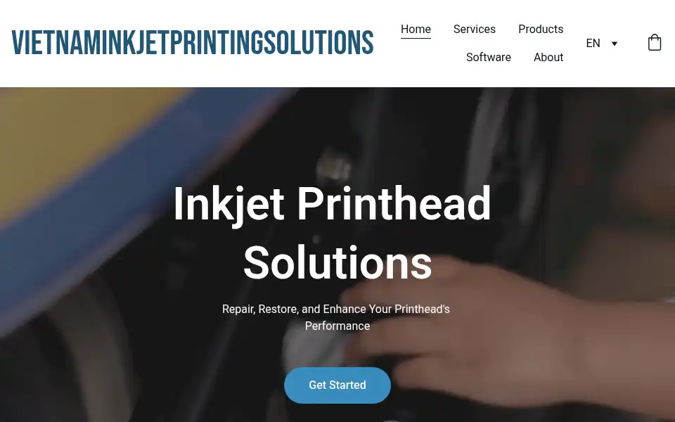 Screenshot of vietnaminkjetprintingsolutions.com