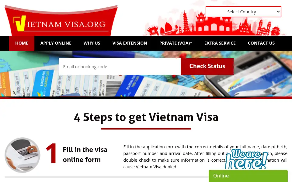 Screenshot of vietnamvisa.org