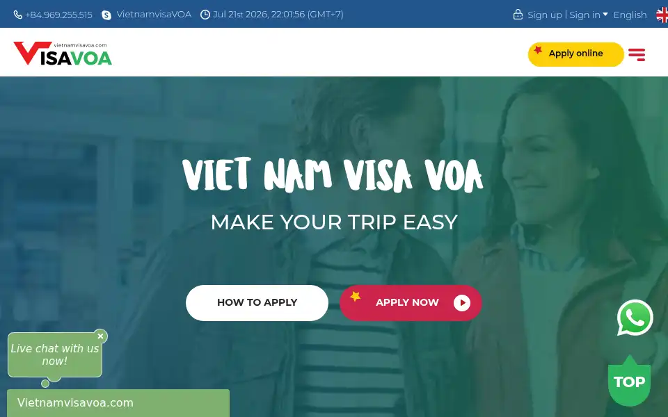 Screenshot of vietnamvisavoa.com