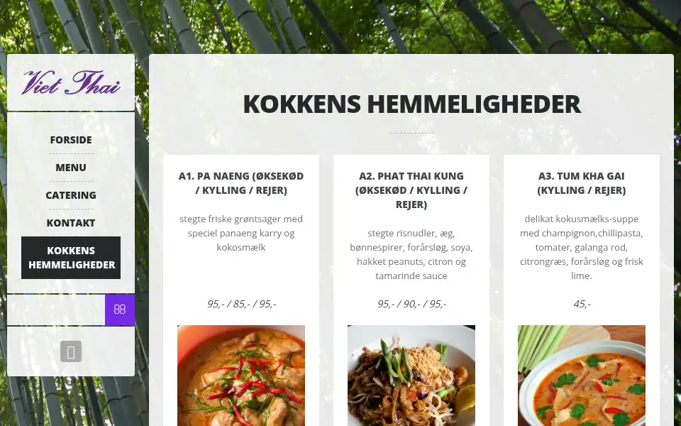 Screenshot of vietthai.dk