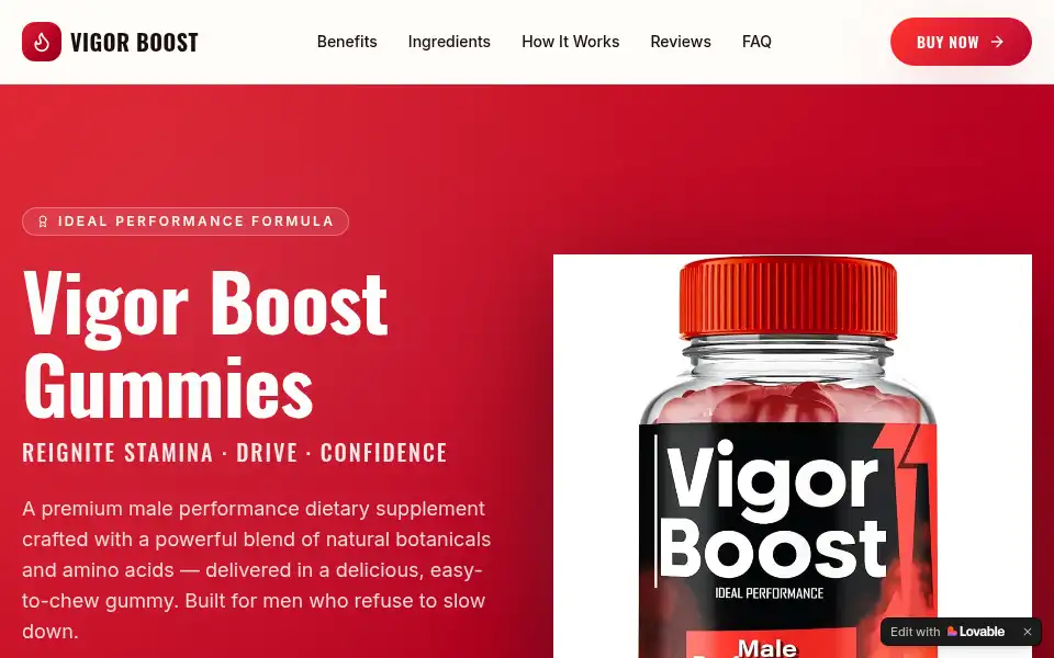 Screenshot of vigor-booster-gummies.lovable.app