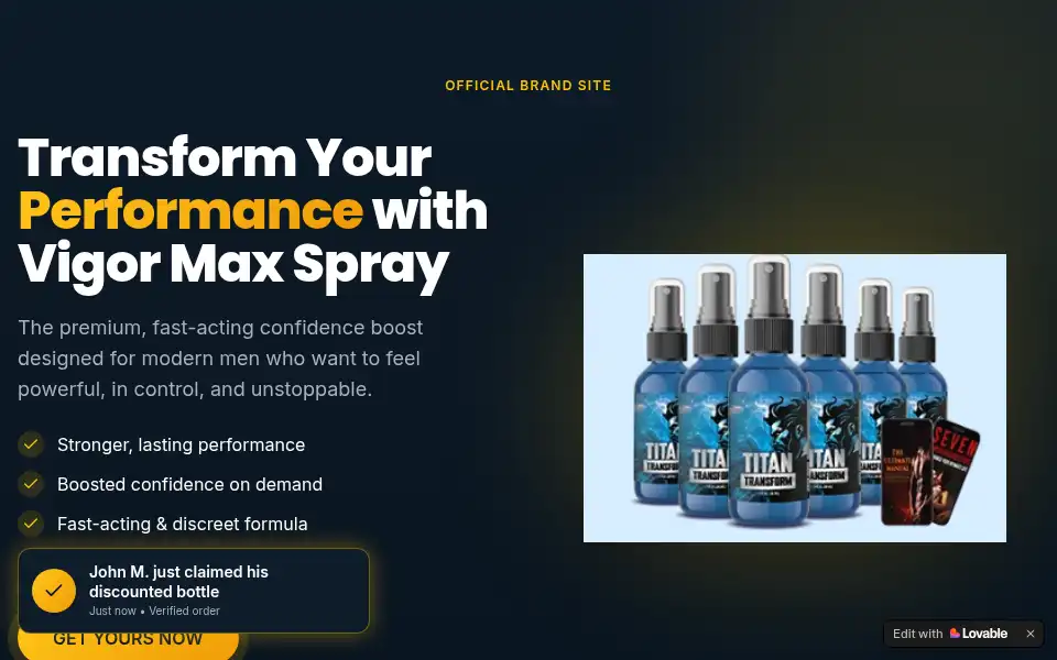 Screenshot of vigor-max-spray.lovable.app