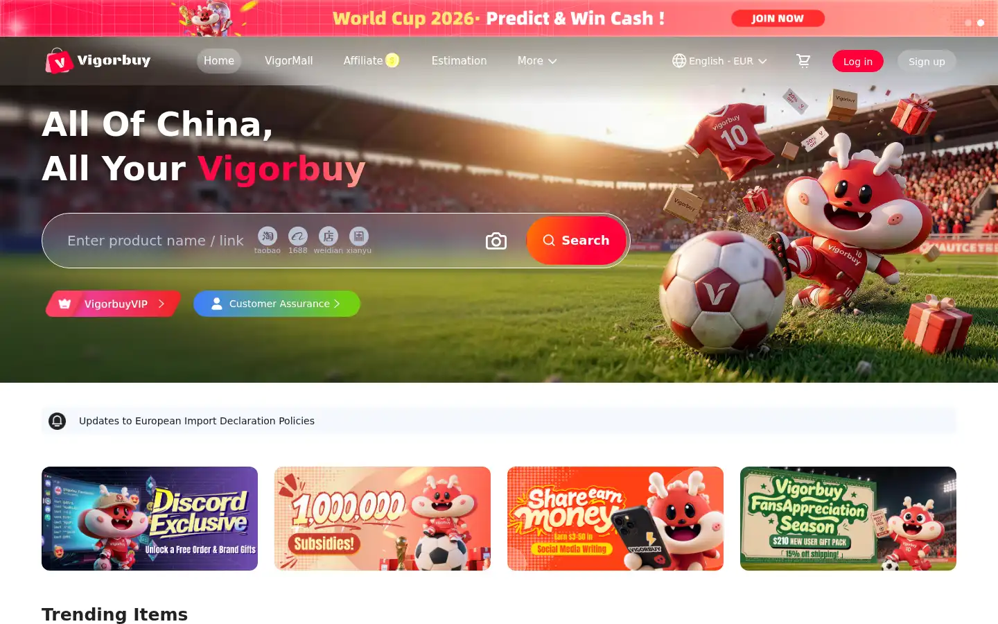 Screenshot of vigorbuy.com