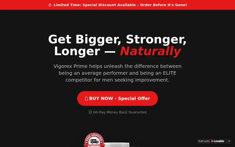 Screenshot of vigorex-prime.lovable.app