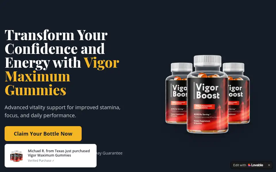 Screenshot of vigormaximumgummies.lovable.app