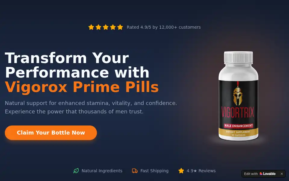 Screenshot of vigorox-prime.lovable.app