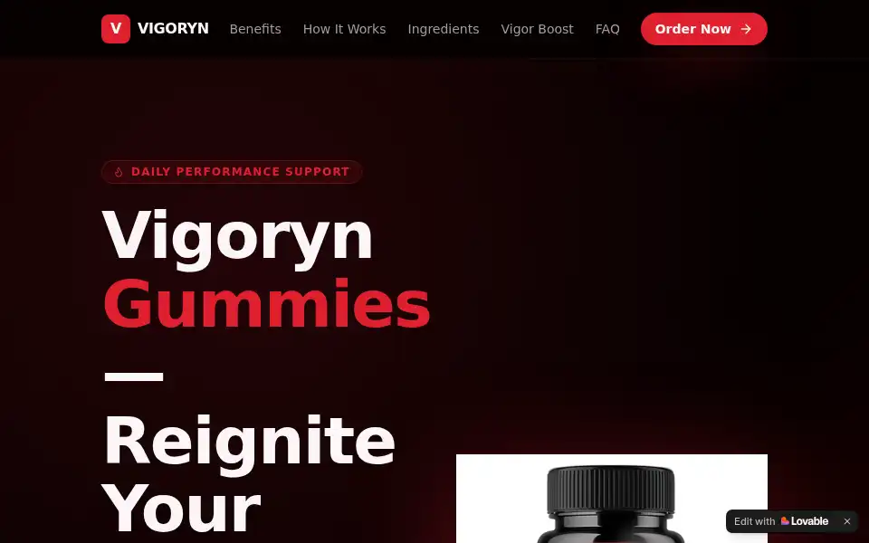 Screenshot of vigoryn-gummies.lovable.app