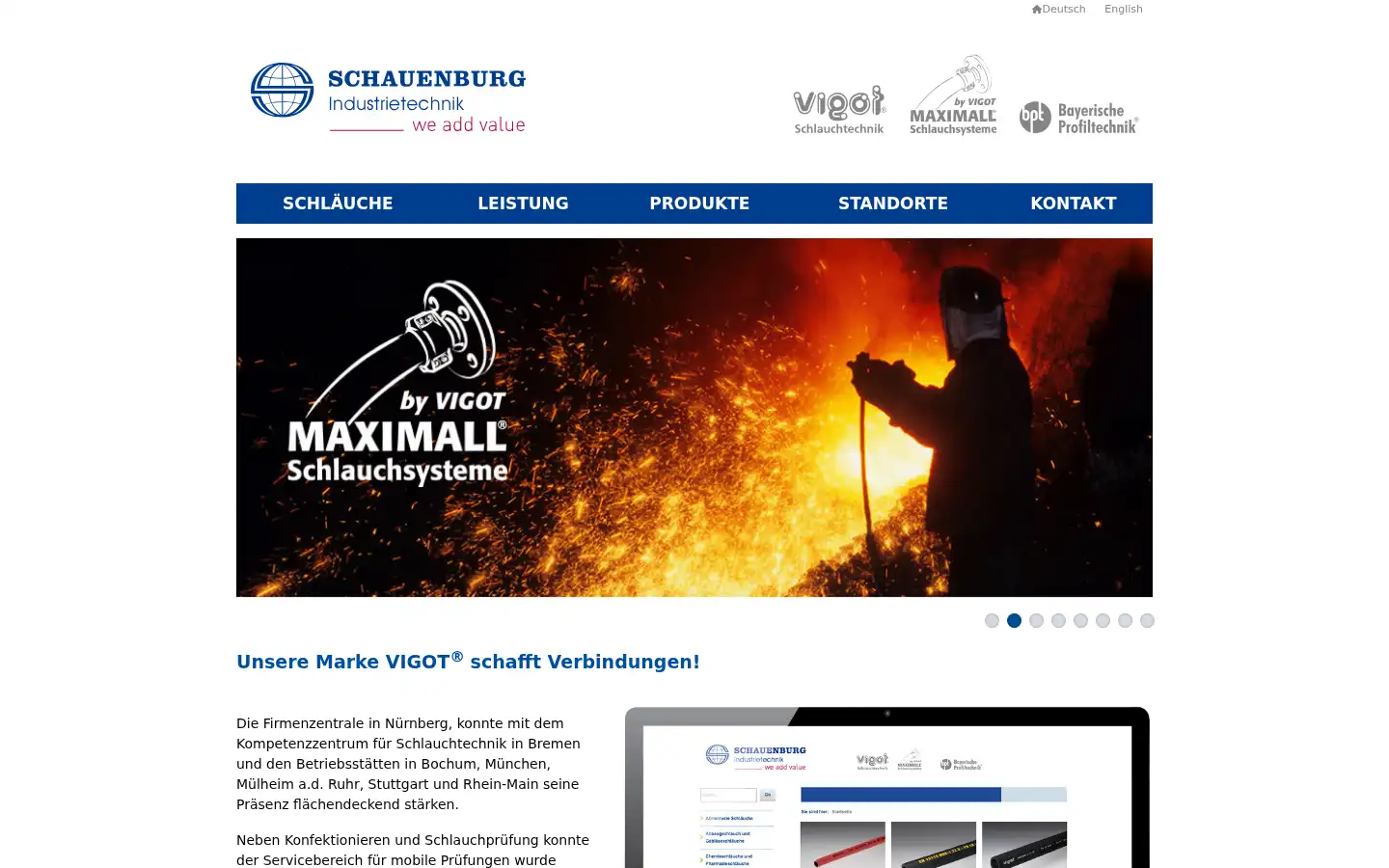 Screenshot of vigot-schlauch.de