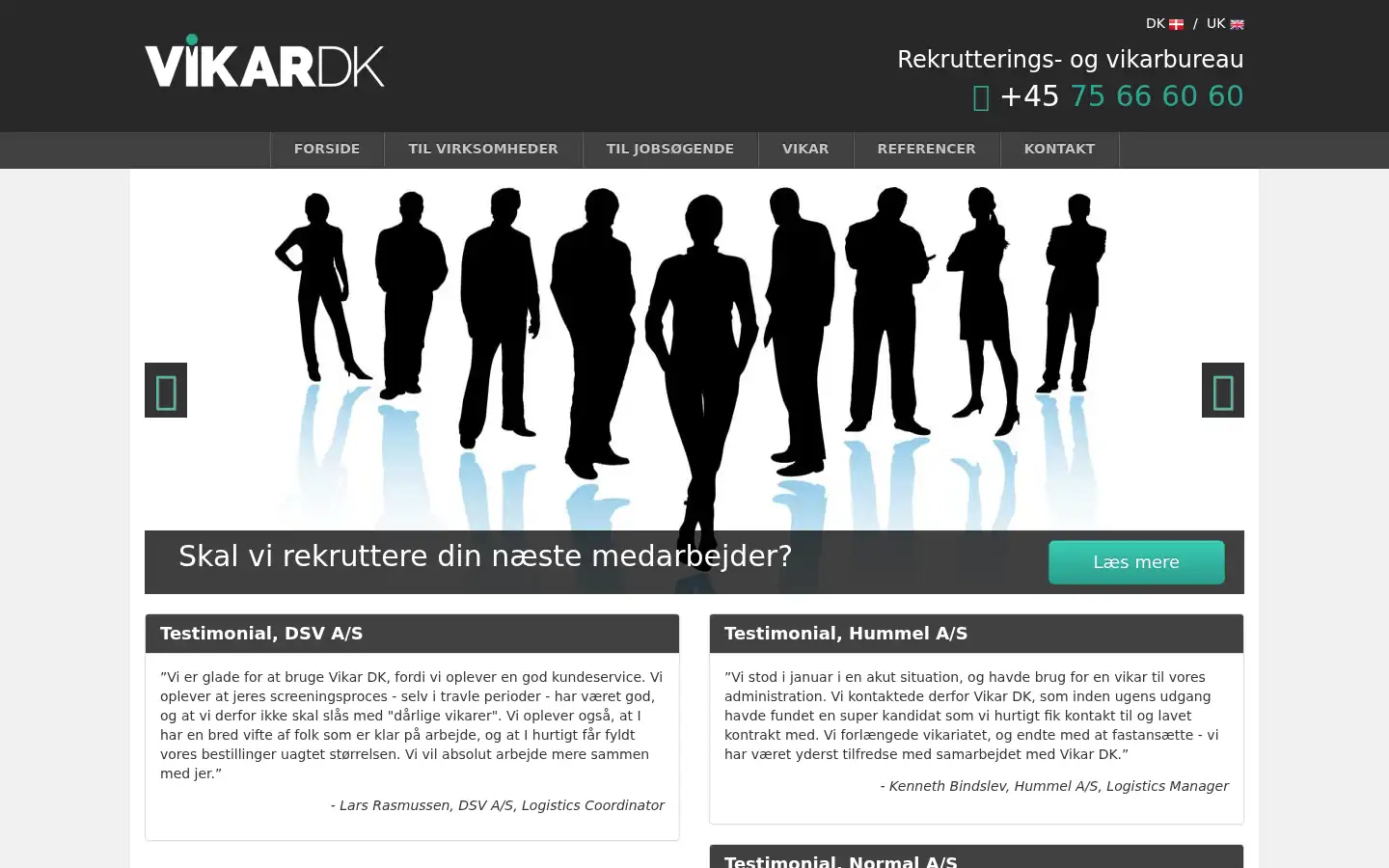 Screenshot of vikardk.dk