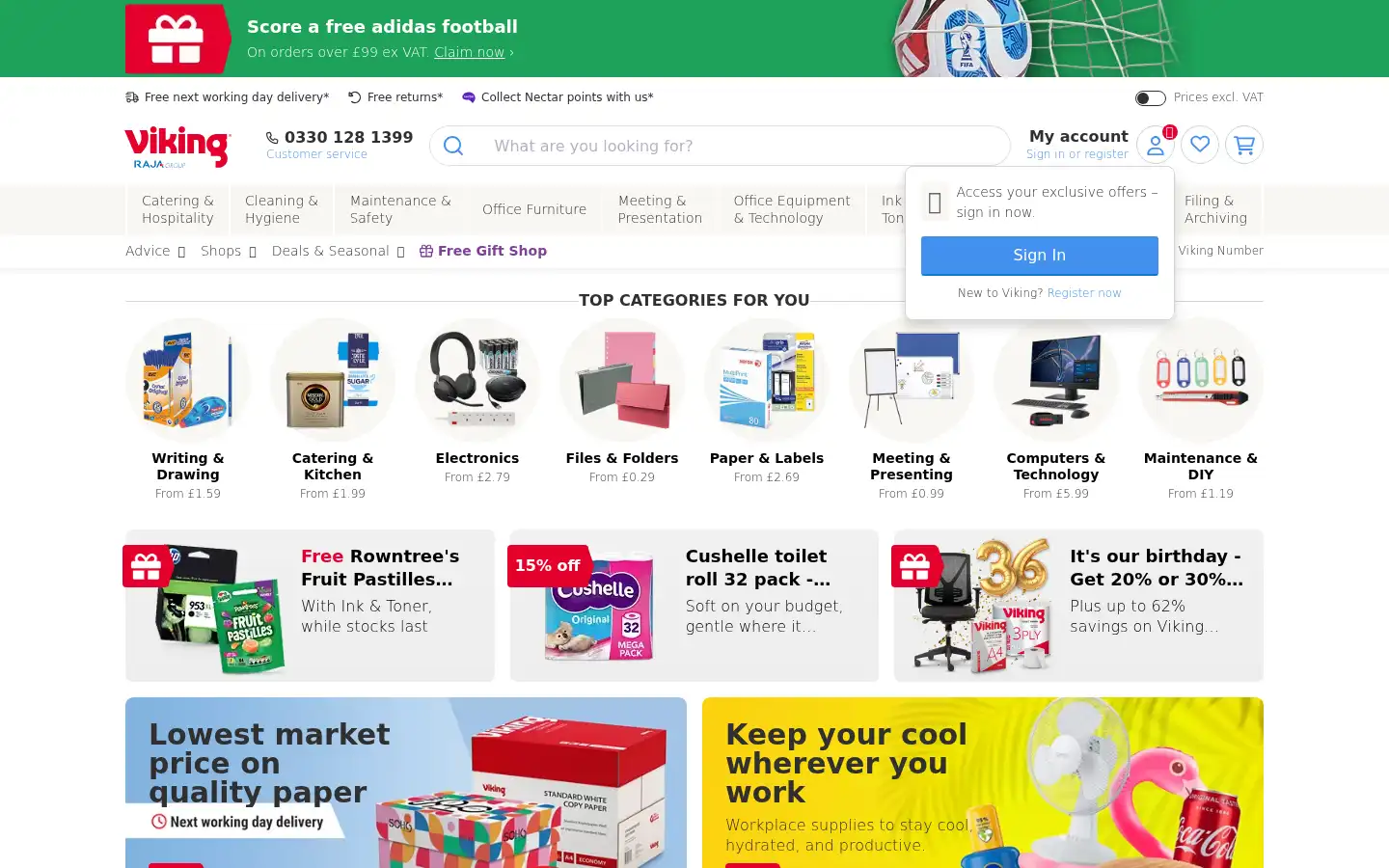 Screenshot of viking-direct.co.uk