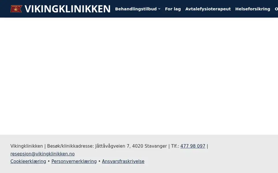 Screenshot of vikingklinikken.no