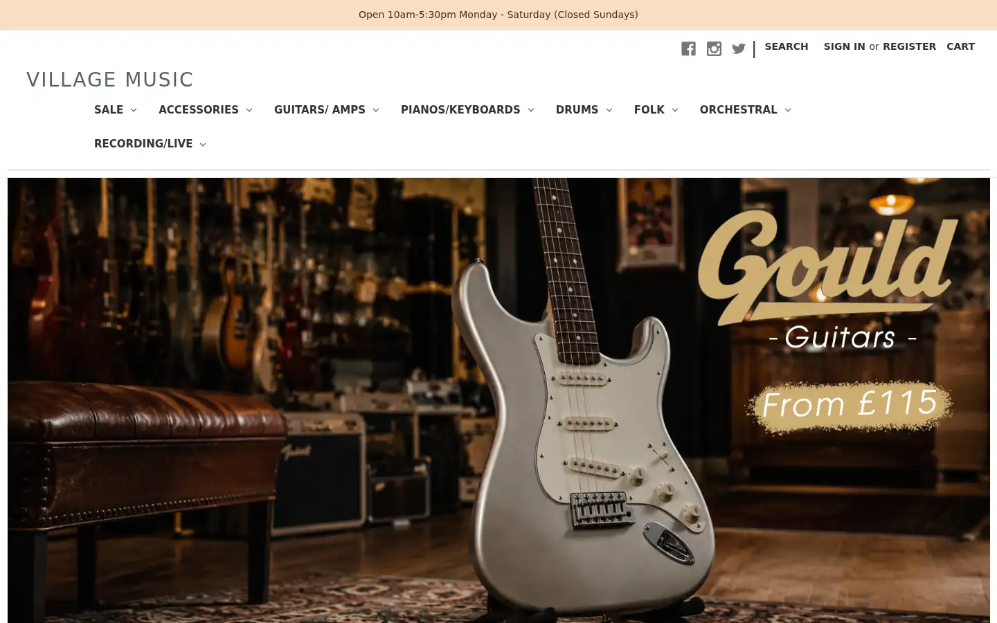 Screenshot of villagemusic.co.uk