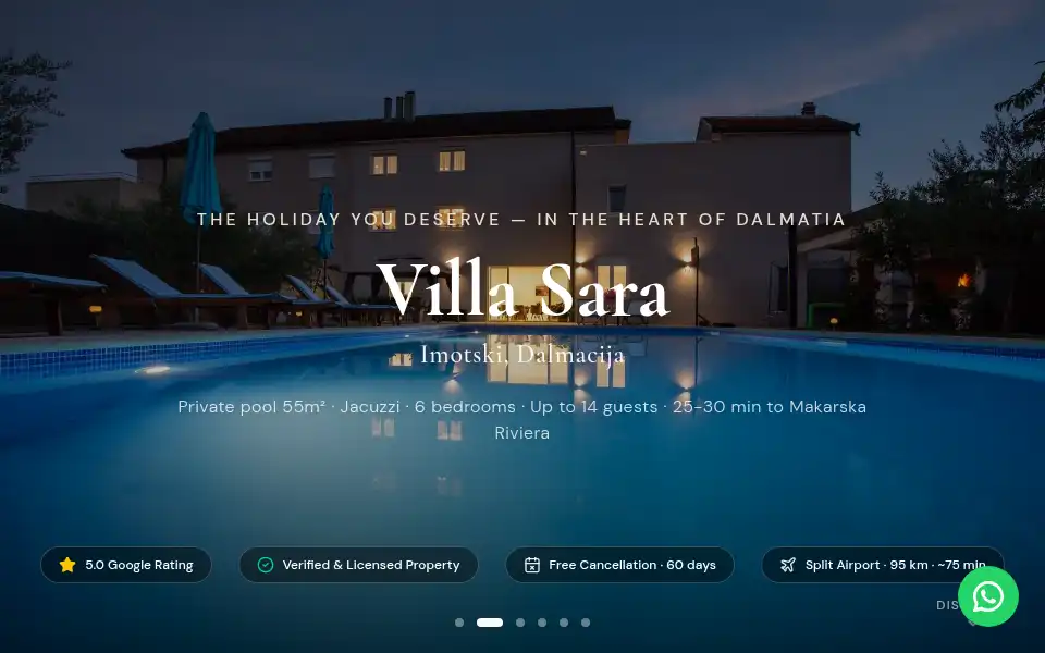 Screenshot of villasara.hr