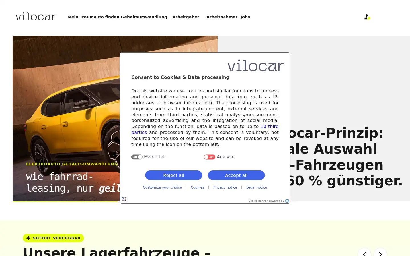 Screenshot of vilocar.de