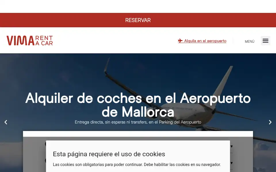 Screenshot of vimarentacar.com