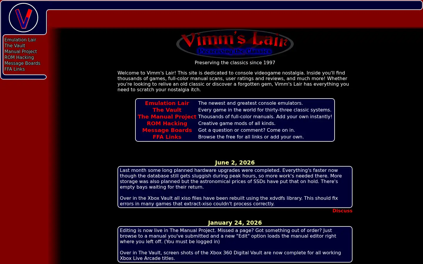 Screenshot of vimm.net