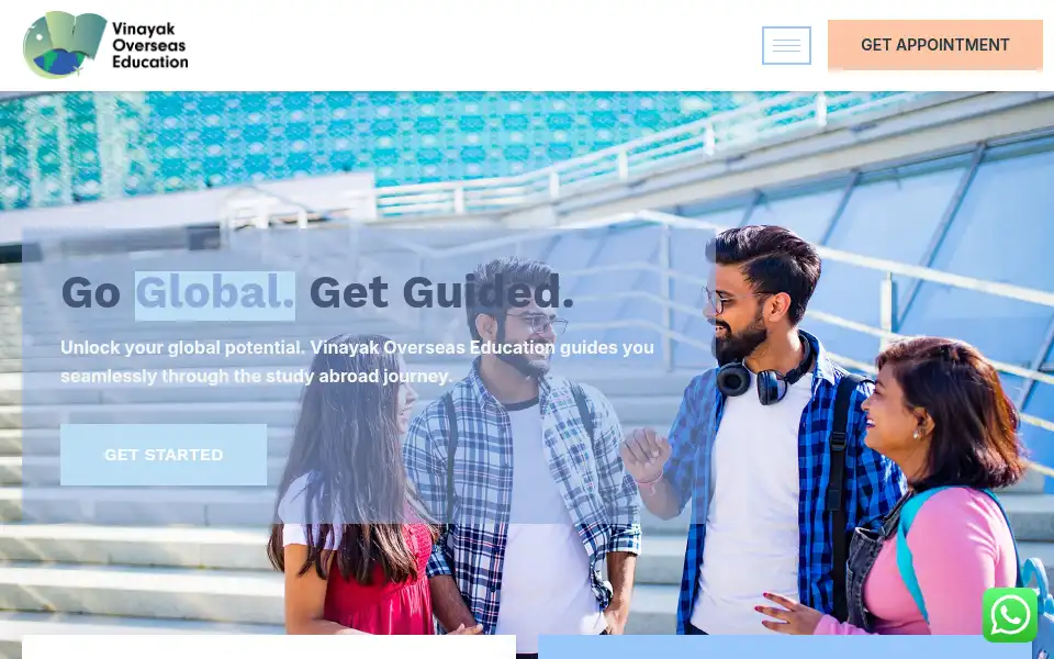 Screenshot of vinayakoverseasedu.com