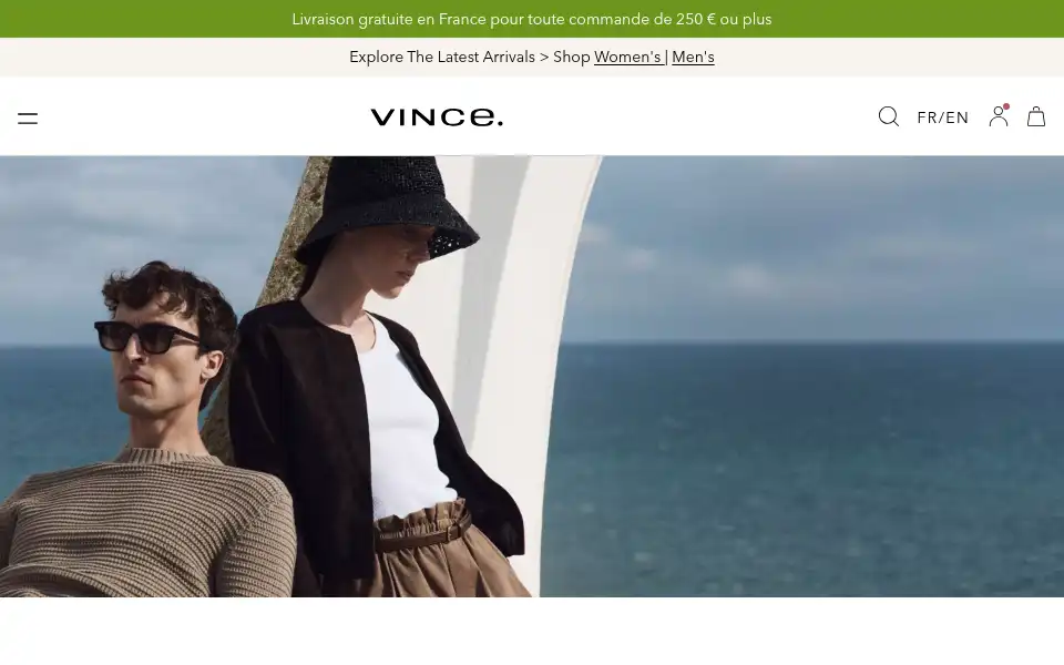 Screenshot of vince.com