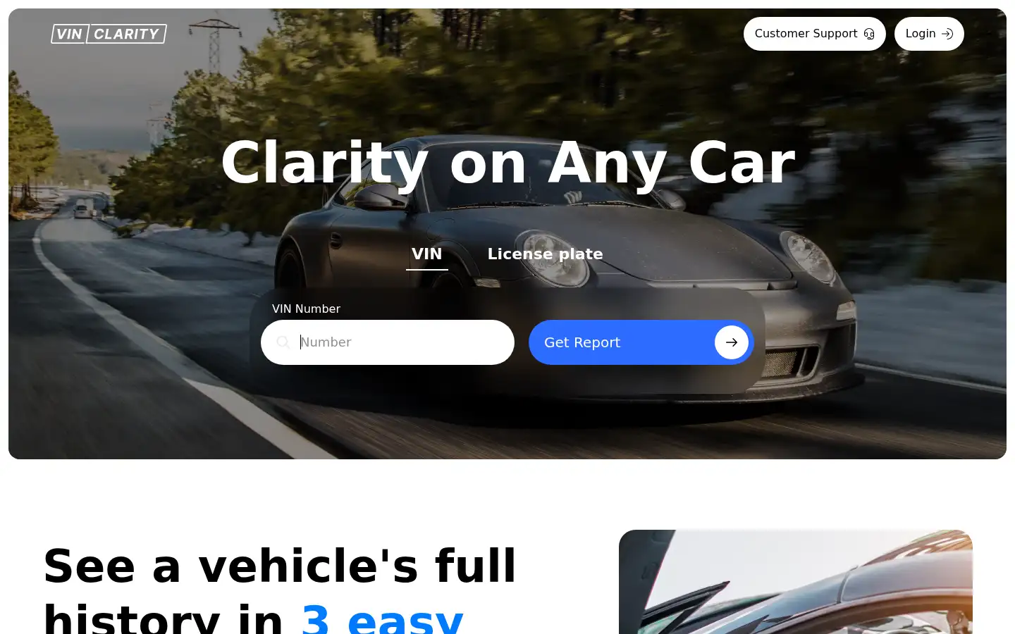 Screenshot of vinclarity.com